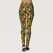 Whimsical Funny Fruchtsalat Muster Leggings (Rückseite)