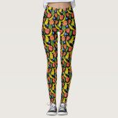 Whimsical Funny Fruchtsalat Muster Leggings (Vorderseite)
