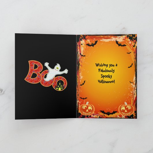 Whimsical Funny Giraffe Halloween Card Karte (Innenseite)