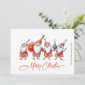 Whimsical Funny Santa Claus Gnomes Weihnachten (Stehend Vorderseite)