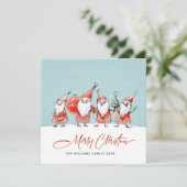 Whimsical Funny Santa Claus Gnomes Weihnachten (Stehend Vorderseite)