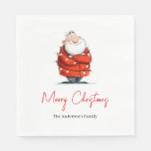 Whimsical Funny Santa Custom Holiday Napkins Serviette (Vorderseite)