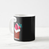 Whimsical Funny Santa Got Stuck Kaffeetasse (Vorderseite Links)