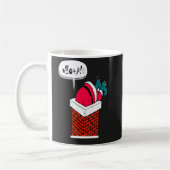 Whimsical Funny Santa Got Stuck Kaffeetasse (Links)