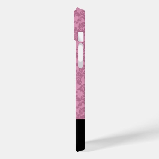 Whimsical Funny trendy Black Cat Damask Case Mate (Rückseite / Links)