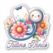 Whimsical Future Nurse Waterproof Aufkleber (Vorderseite)