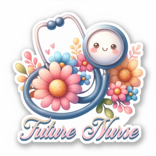 Whimsical Future Nurse Waterproof Aufkleber (Vorderseite)