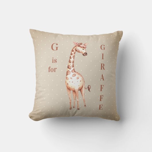 Whimsical G ist für GIRAFFE Polka Dots Kissen (Vorderseite)