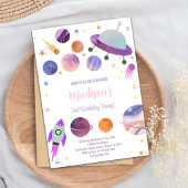 Whimsical Galaxy Thema für Kinder Einladung