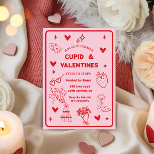 Whimsical Galentines Cupid & Galentine's Party Einladung