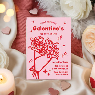 Whimsical Galentines Valentines girls Party Einladung