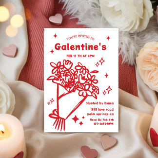 Whimsical Galentines Valentines girls Party Einladung