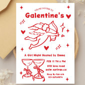 Whimsical Galentines Valentines girls Party Einladung