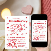 Whimsical Galentines Valentines girls Party Einladung