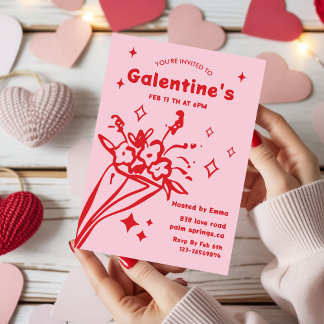 Whimsical Galentines Valentines girls Party Einladung