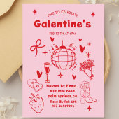 Whimsical Galentines Valentines girls  Party Einladung