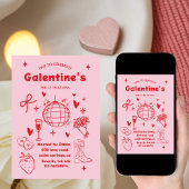 Whimsical Galentines Valentines girls  Party Einladung