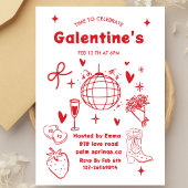 Whimsical Galentines Valentines girls Party Einladung
