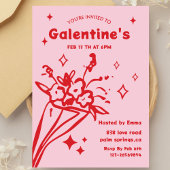 Whimsical Galentines Valentines girls Party Einladung