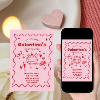 Whimsical Galentines Valentines girls Party Einladung
