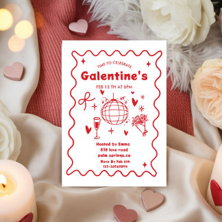 Whimsical Galentines Valentines girls Party Einladung