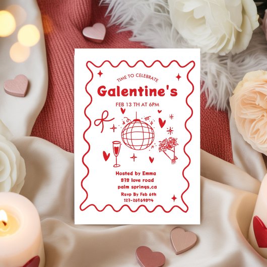 Whimsical Galentines Valentines girls Party Einladung