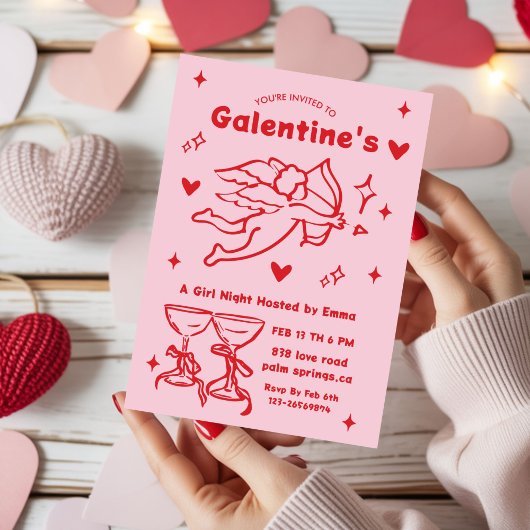 Whimsical Galentines Valentines girls Party Einladung
