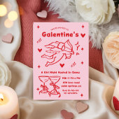 Whimsical Galentines Valentines girls Party Einladung