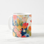 Whimsical Gans im blühenden Blumengarten Kaffeetasse (Vorderseite Links)