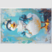 Whimsical Gans in Blue Bonnet Decoupage Seidenpapier (Vorderseite)