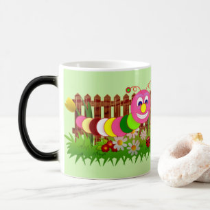 Whimsical Garden Bug Green Fence Funky Niedlich Ki Verwandlungstasse