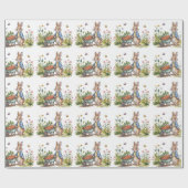 Whimsical Garden Bunny Boy Birthday Bash Geschenkpapier (Flach)