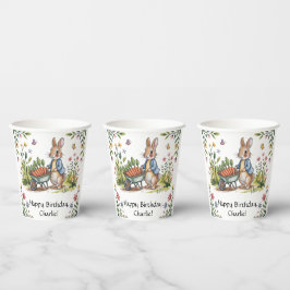 Whimsical Garden Bunny Boy Birthday Bash Pappbecher