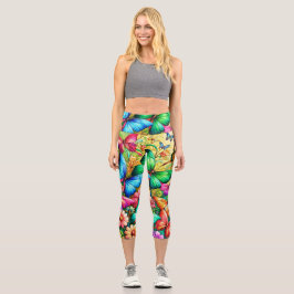 Whimsical Garden Butterfells Capri Leggings