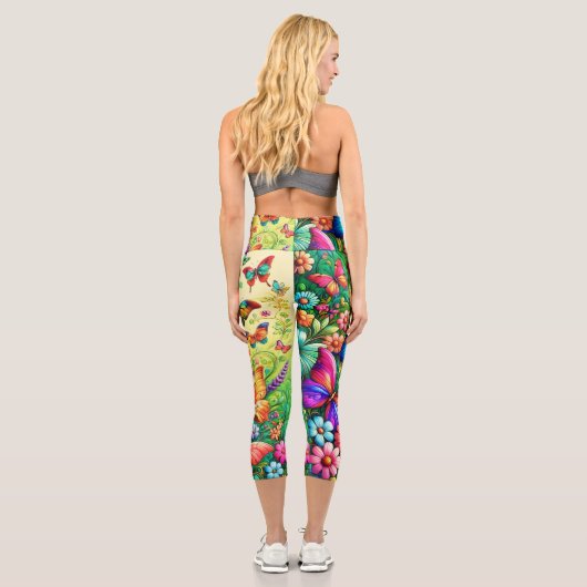 Whimsical Garden Butterfells Capri Leggings (Rückseite)
