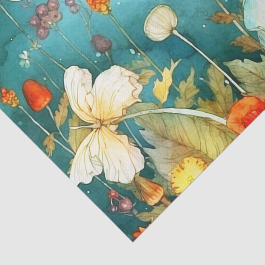 Whimsical Garden Delight Mushroom und Dragonfly Seidenpapier (Ausschnitt)