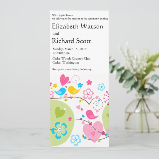 Whimsical Garden Einladung (Stehend Vorderseite)