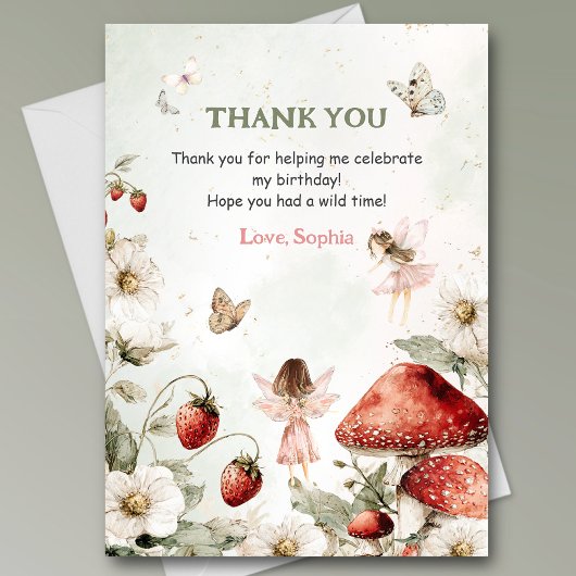 whimsical garden fairies birthday dankeskarte