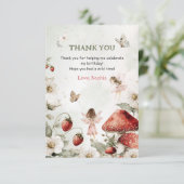 whimsical garden fairies birthday dankeskarte (Stehend Vorderseite)