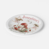 whimsical garden fairy first birthday girl pappteller (Schrägansicht)