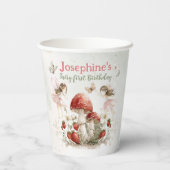 whimsical garden fairy first birthday girl small pappbecher (Rückseite)