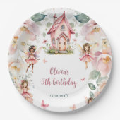 Whimsical Garden Fairy Teezeremonie Party Girls Bi Pappteller (Vorderseite)