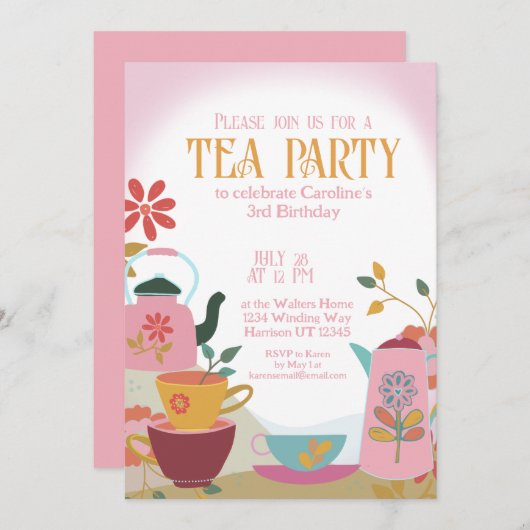 Whimsical Garden Fairytale Teezeremonie Party Einladung (Vorne/Hinten)