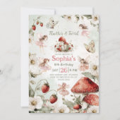 whimsical garden flutter and twirl fairy birthday einladung (Vorderseite)