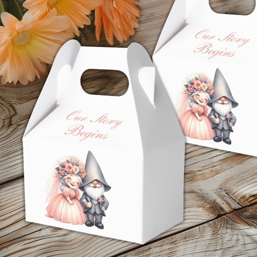 Whimsical Garden Gnome Orange Summer Wedding Geschenkschachtel