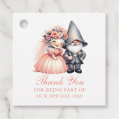 Whimsical Garden Gnome Orange Wedding Vielen Dank Geschenkanhänger (Vorderseite)