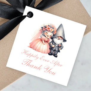 Whimsical Garden Gnome Orange Wedding Vielen Dank Geschenkanhänger