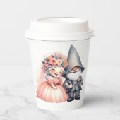 Whimsical Garden Gnome Rustikale Hochzeit Pappbecher (Vorderseite)
