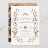 Whimsical Garden Gold Quinceñera Einladungen (Vorne/Hinten)