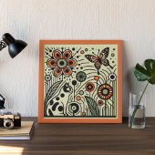 Whimsical Garden Harmonie: Katze, Blume und Butter Poster